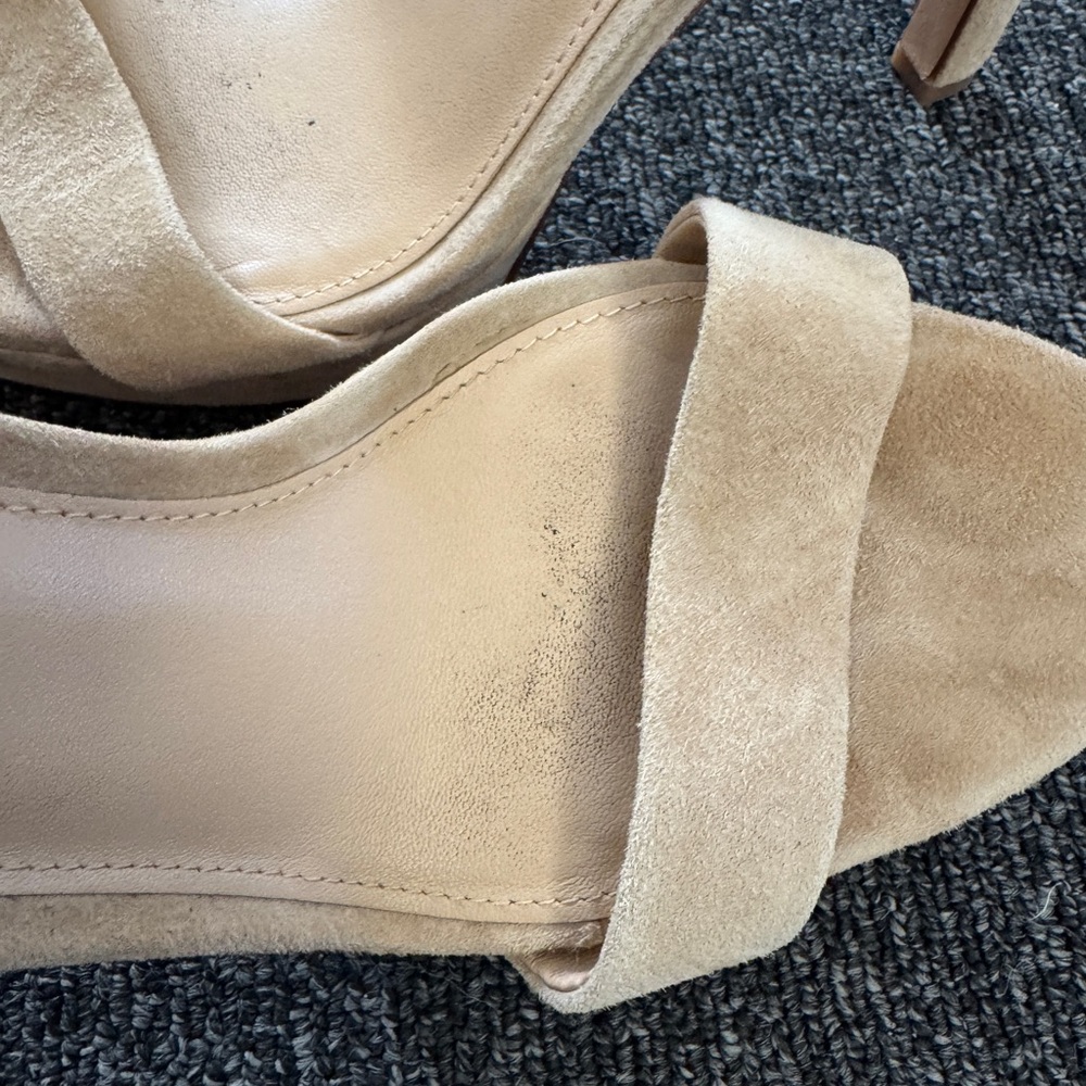 Veronica Beard Darcelle Suede Platform Ankle-Wrap Heeled Sandals Size 7.5 - Picture 6 of 9